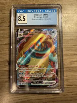 2020 Pokemon Sword & Shield Champion's Path #15 Full Art Drednaw VMAX CGC 8.5 - Image 1