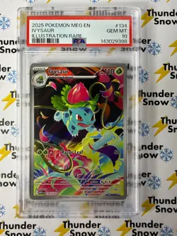 Ivysaur #134 IR Illustration Rare Mega Evolutions 2025 Pokemon PSA 10 143029398 - Image 1