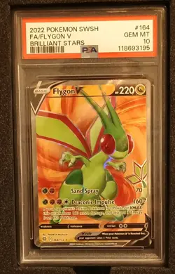 Pokemon Flygon V 164/172 Swsh09: Brilliant Stars Full Art Ultra Rare 220 HP PSA… - Image 1