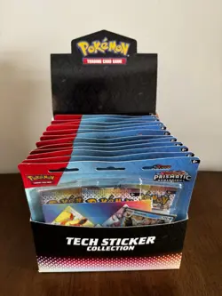 Pokemon Prismatic Evolutions Glaceon Tech Sticker Collection (x12) Full Display - Image 3