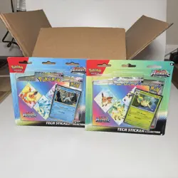 Pokemon 2024 Prismatic Evolutions Tech Sticker Collection 12 Total Blisters - Image 1