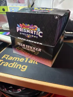 POKEMON TCG SCARLET & VIOLET 8.5 PRISMATIC EVOLUTIONS TECH STICKER CASE (12) 🔥 - Image 1