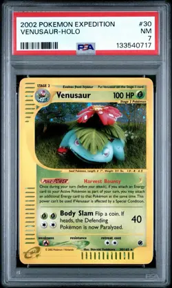 Pokemon TCG Venusaur Expedition Base Set 30/165 Regular Holo Rare PSA 7 - Image 1