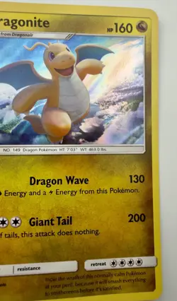 Dragonite 96/149 Holo Rare Sun & Moon Pokemon TCG Holo NM - Image 3