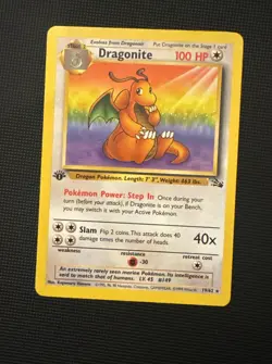 Pokemon TCG 1st Edition Dragonite Fossil Non Holo Rare 19/62 MP - Image 1