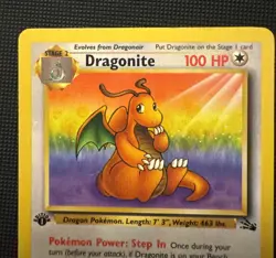 Pokemon TCG 1st Edition Dragonite Fossil Non Holo Rare 19/62 MP - Image 2