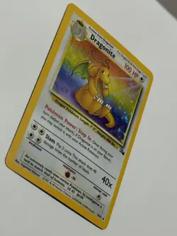 Pokemon TCG Dragonite 4/62 Fossil Set Holo Rare WOTC Vintage #102 - NM - Image 1