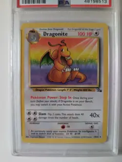 Pokemon TCG Fossil Dragonite Card 19/62 Non-Holo Rare PSA 8 NM-MINT - Image 3