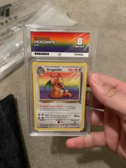Pokemon TCG Dragonite Fossil Holo Rare Card 1999 Grade ACE 8 - Image 1