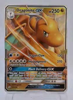 Pokemon Card TCG Dragonite GX Unified Minds 152/236 Holo Ultra Rare - Image 1