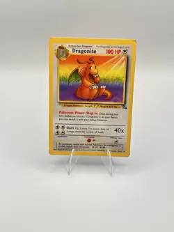 Pokemon TCG Dragonite Fossil Card 19/62 Non-Holo Unlimited Rare HP - Image 1