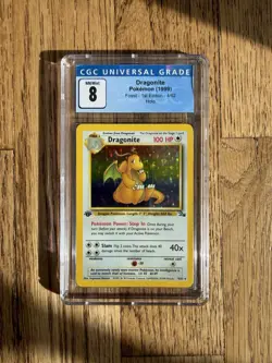 Pokemon TCG Dragonite Holo Rare 1st Edition 1999 Fossil CGC 8 - Image 1