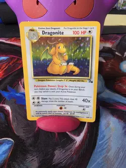 Pokemon TCG Dragonite Holo Rare Unlimited Fossil 4/62 - Image 1