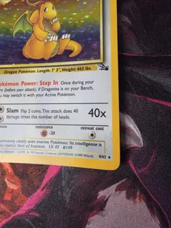 Pokemon TCG Dragonite Holo Rare Unlimited Fossil 4/62 - Image 4