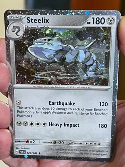 POKEMON STEELIX 125/182 RARE COSMOS HOLOFOIL BLEED PARADOX RIFT VLP CARD SEE PIC - Image 1