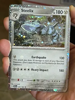 POKEMON STEELIX 125/182 RARE COSMOS HOLOFOIL BLEED PARADOX RIFT VLP CARD SEE PIC - Image 5