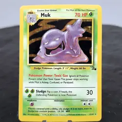 Muk Holo Rare Fossil 13/62 Unlimited Pokemon TCG Card WOTC Vintage NM 1999⭐ - Image 1