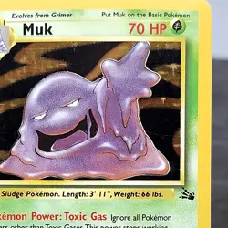 Muk Holo Rare Fossil 13/62 Unlimited Pokemon TCG Card WOTC Vintage NM 1999⭐ - Image 2