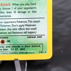 Dark Golbat 7/82 Holo Rare Team Rocket 1999 WOTC Pokemon Card TCG Vintage NM - Image 5