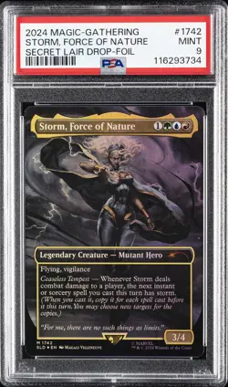 2024 MTG SECRET LAIR DROP FOIL #1742 STORM, FORCE OF NATURE PSA 9 - Image 1