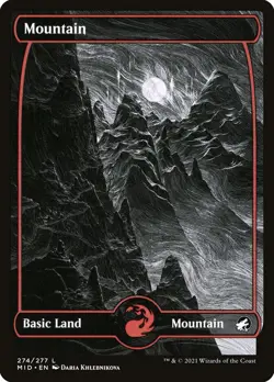 MTG Mountain (274) Showcase Full Art ** Innistrad: Midnight Hunt ** English (NM) - Image 1