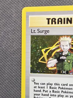 Lt. Surge Trainer 17/132 Holo Rare (2000) Gym Heroes WoTC TCG Pokemon Vintage LP - Image 3