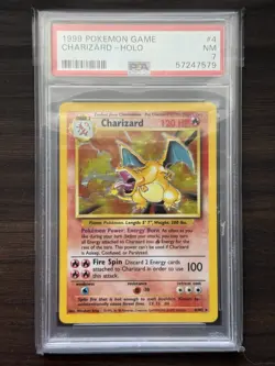 1999 Pokemon Charizard Holo Base Set #4 PSA 7 - Image 1