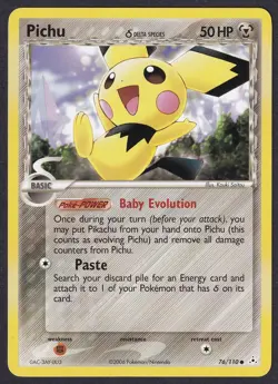 Pokemon Pichu 76/110 Common EX Holon Phantoms - Image 1