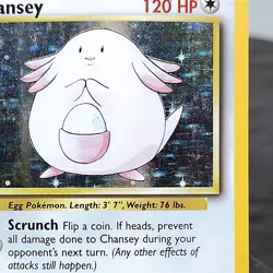 Chansey 3/102 Base Set Holo Rare Unlimited WOTC Pokemon TCG 1999 Vintage NM ⭐ - Image 2