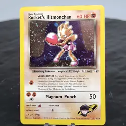 Rocket's Hitmonchan 11/132 Holo Rare Gym Heroes Pokemon WOTC Vintage 2000 LP - Image 1