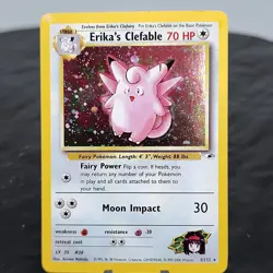 Erika's Clefable Gym Heroes Holo 3/132 WOTC Pokemon TCG Unlimited Rare NM ⭐ - Image 1