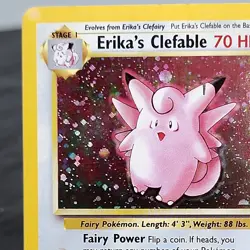 Erika's Clefable Gym Heroes Holo 3/132 WOTC Pokemon TCG Unlimited Rare NM ⭐ - Image 2