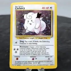 Clefairy 5/102 Base Set Holo Rare Unlimited Vintage WOTC 1999 Pokemon NM - Image 1