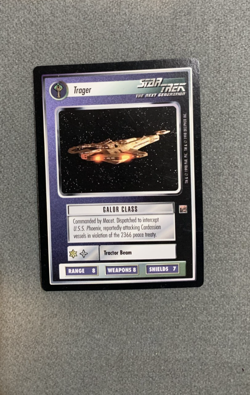 STAR TREK CCG DOMINION - 1998 RARE CARD TRAGER Ship Near-Mint/NM Never Played A+ - Image 1