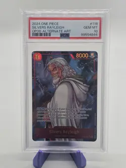 Silvers Rayleigh SEC Alt Art OP08-118 - Two Legends - One Piece TCG PSA 10 - Image 1