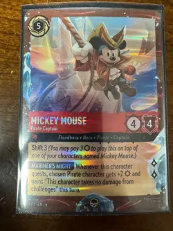 Disney Lorcana TCG – Mickey Mouse Pirate Captain Foil Promo 13/P3 - DCL VF/NM - Image 1