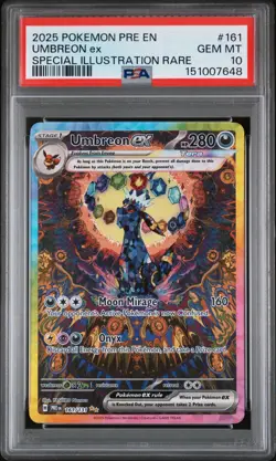 2025 POKEMON PRE EN-PRISMATIC EVOLUTIONS #161 UMBREON EX PSA 10 - Image 1