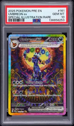 2025 POKEMON PRE EN-PRISMATIC EVOLUTIONS #161 UMBREON EX PSA 10 - Image 1