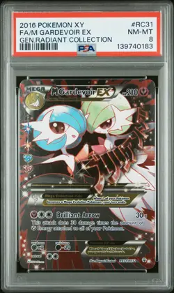 2016 POKEMON XY GENERATIONS RADIANT COLL #RC31 FULL ART/M GARDEVOIR EX PSA 8 - Image 1