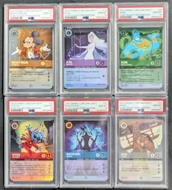 Lot (6) Assorted 2023 Disney Lorcana EN P1 D100 Collector's Edition Cards PSA 10 - Image 1
