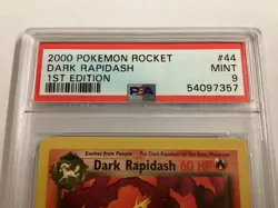Pokemon Team Rocket 1st Edition DARK RAPIDASH PSA 9 (7357) Graded Power - Image 3
