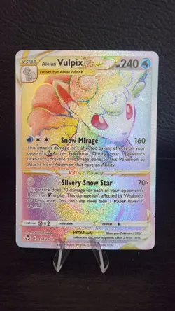 Alolan Vulpix VSTAR 197/195 Secret Rare - Silver Tempest Pokemon NM - Image 1