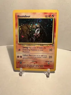 Houndour Holo 5/75 Pokemon Unlimited Neo Discovery 2001 SWIRL LP / MP - Image 1