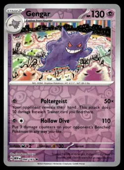 Gengar Rare Reverse Holo SV: Scarlet & Violet 151 094/165 NM Pokemon TCG - Image 1