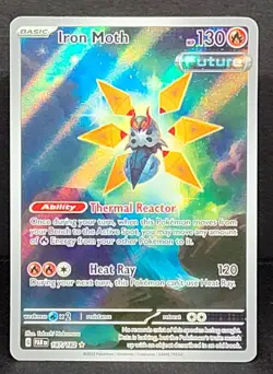 Pokemon Iron Moth 187/182 Paradox Rift Illustration Rare Full Art Holo - Image 1
