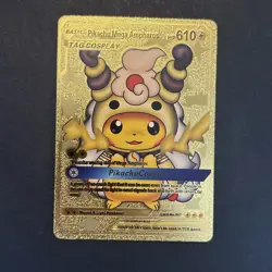 Pokemon Gold fan Art Pikachu Cosplay Mega Ampharos HP 610 - Image 1