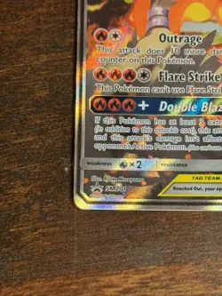 Pokemon Reshiram & Charizard GX TAG TEAM Black Star Promo SM201 Full Art LP - Image 5