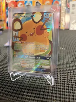 Pokemon TCG Dedenne GX Full Art Ultra Rare Holo Card Unbroken Bonds 195/214 - Image 1