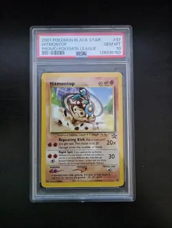 PSA 10 Hitmontop Black Star Promo Pokemon League 2001 Pokemon Card #37 - Image 1
