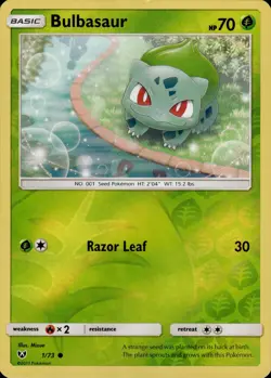 Pokemon TCG Reverse Holo Card Bulbasaur Shining Legends 1/73 - Image 1